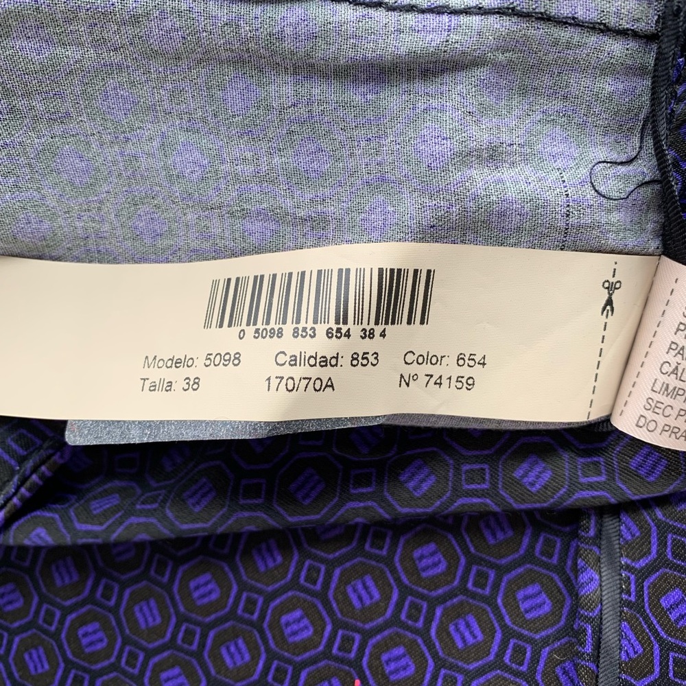 Massimo Dutti Purple Satin Trousers Geometric Pattern New Pants Size 6 - Picture 11 of 16